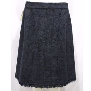 NWT Chanel Women A Line Skirt Cotton Nylon Black